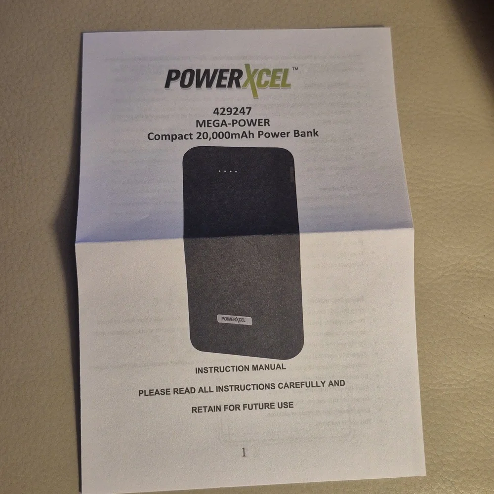 Mega-Power Compact 20,000mAh Power Bank - Black